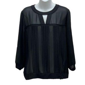 FRENCH CONNECTION Womens Black 3/4 Sleeve Blouse